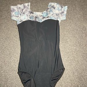 Black and flower mess leotard eleve